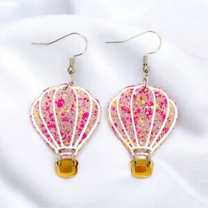 Pink Hot Air Balloon Earrings